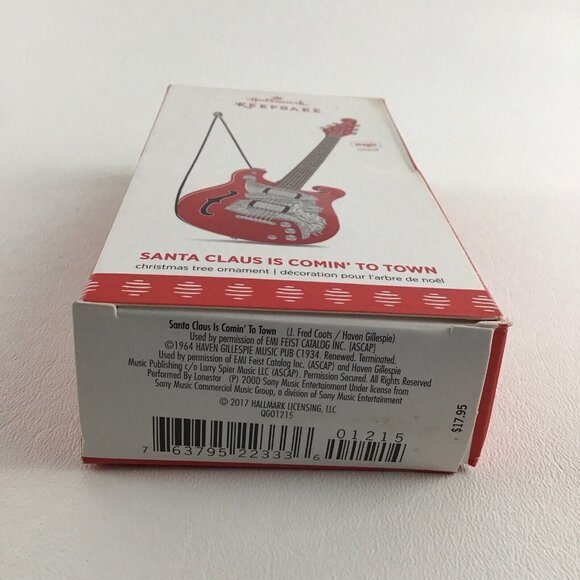 Hallmark Keepsake Christmas Ornament Santa Claus Is Comin' To Town Guitar 2017 - Picture 6 of 6